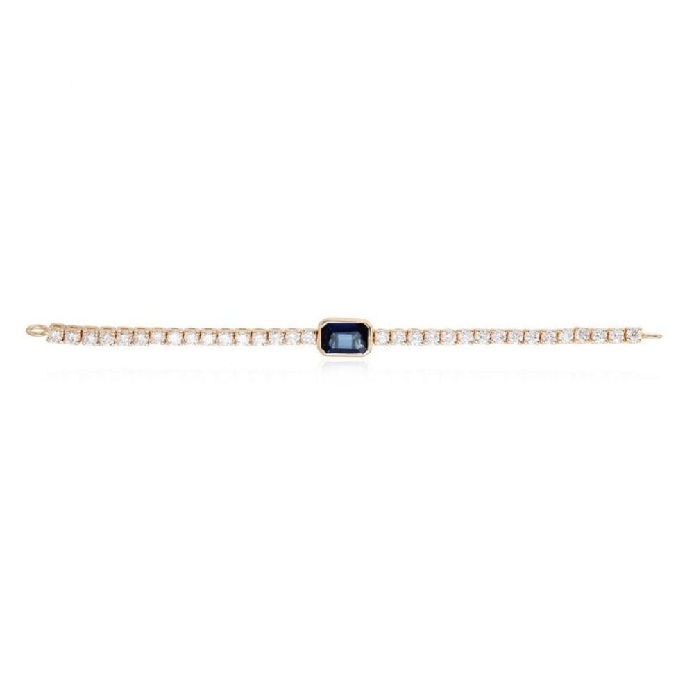Dazzling Amethyst 18K Yellow Gold Tennis Bracelet